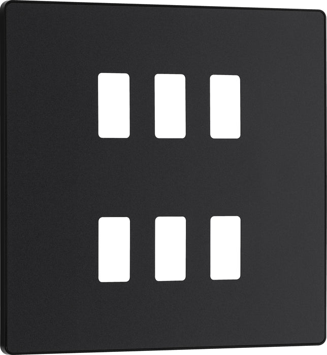 Bg Evolve RPCDMB6B Grid Front Plate Matt Black - 6G Evolve Grid BG - Sparks Warehouse