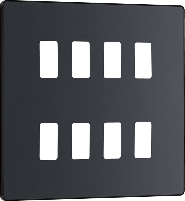 Bg Evolve RPCDMG8B Grid Front Plate Matt Grey - 8G Evolve Grid BG - Sparks Warehouse