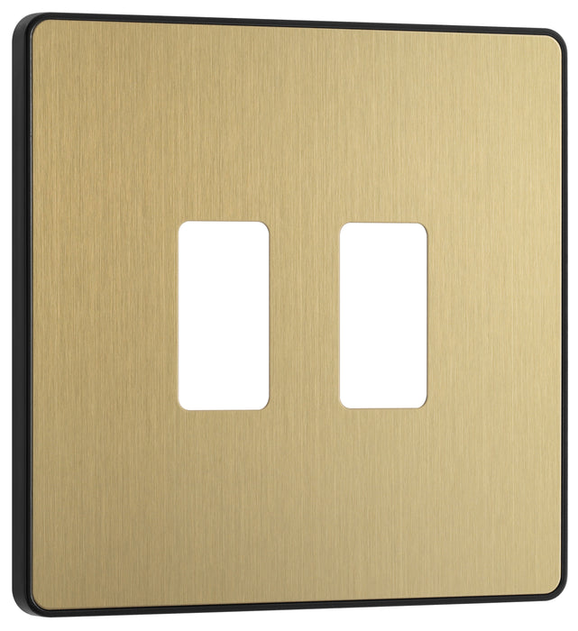Bg Evolve RPCDSB2B Grid Front Plate Satin Brass - 2G Evolve Grid BG - Sparks Warehouse