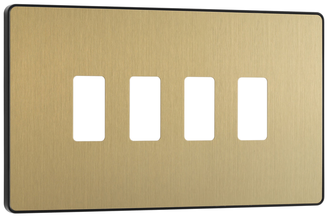 Bg Evolve RPCDSB4B Grid Front Plate Satin Brass - 4G Evolve Grid BG - Sparks Warehouse
