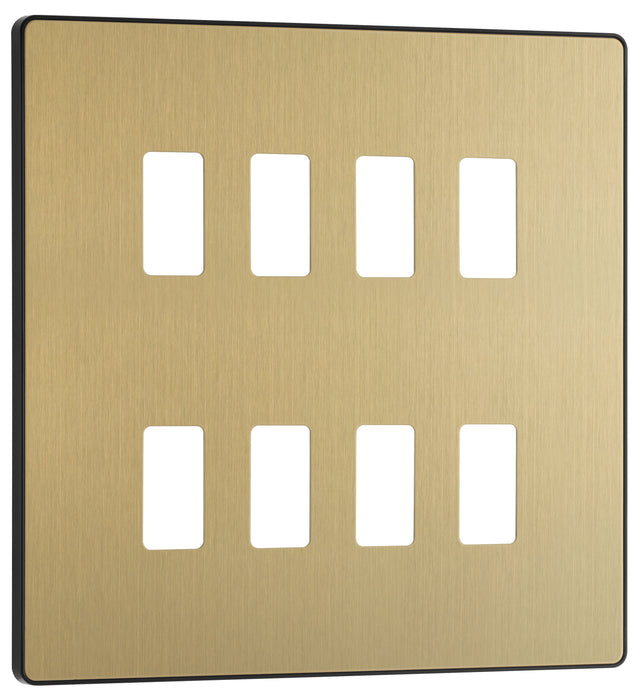 Bg Evolve RPCDSB8B Grid Front Plate Satin Brass - 8G Evolve Grid BG - Sparks Warehouse