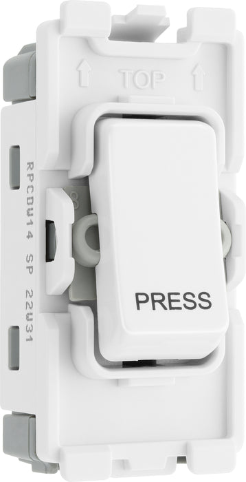 Bg Evolve RPCDW14 Grid 20AX Switch 2W Retractive "PRESS" - White Evolve Grid BG - Sparks Warehouse