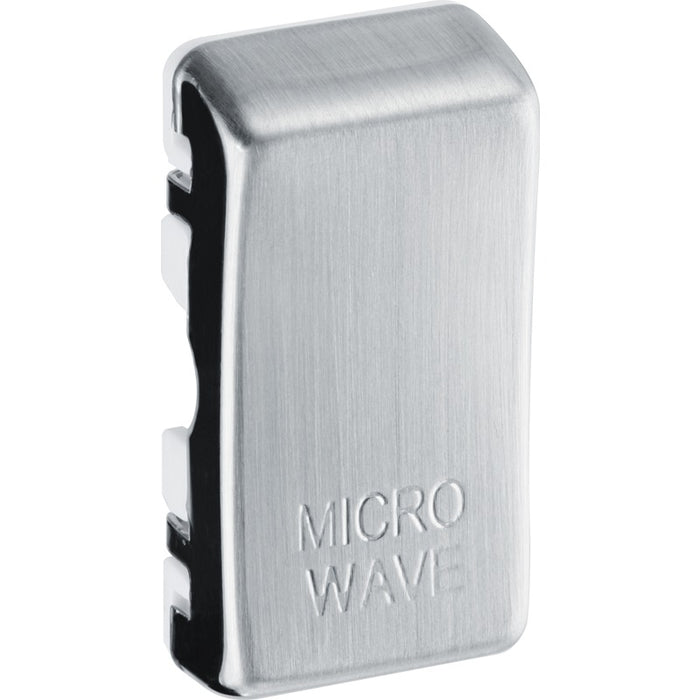 BG Nexus RRMWBS Grid Rocker Labelled  *MICROWAVE* Brushed Steel New Nexus Grid BG - Sparks Warehouse