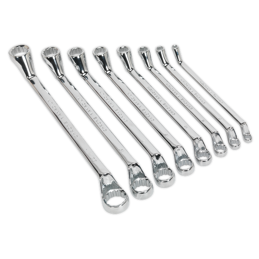 Sealey - S0405 Deep Offset Ring Spanner Set 8pc Metric Hand Tools Sealey - Sparks Warehouse