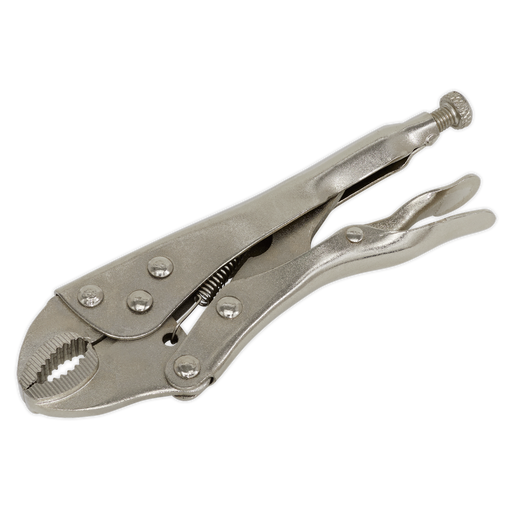 Sealey - S0486 Locking Pliers 175mm Curved Jaw Hand Tools Sealey - Sparks Warehouse
