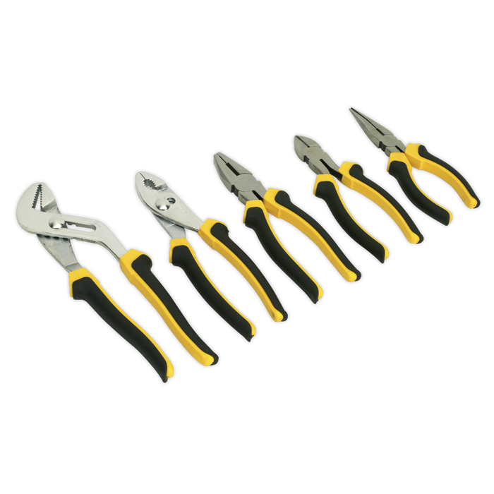 Sealey - S0646 Comfort Grip Pliers Set 5pc Hand Tools Sealey - Sparks Warehouse