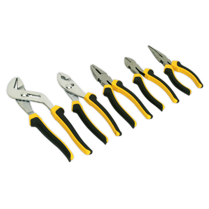 Sealey - S0646 Comfort Grip Pliers Set 5pc Hand Tools Sealey - Sparks Warehouse