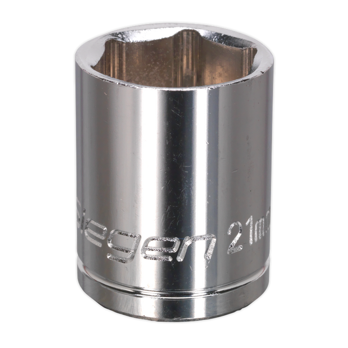 Sealey - S0658 WallDrive® Socket 21mm 1/2"Sq Drive Hand Tools Sealey - Sparks Warehouse