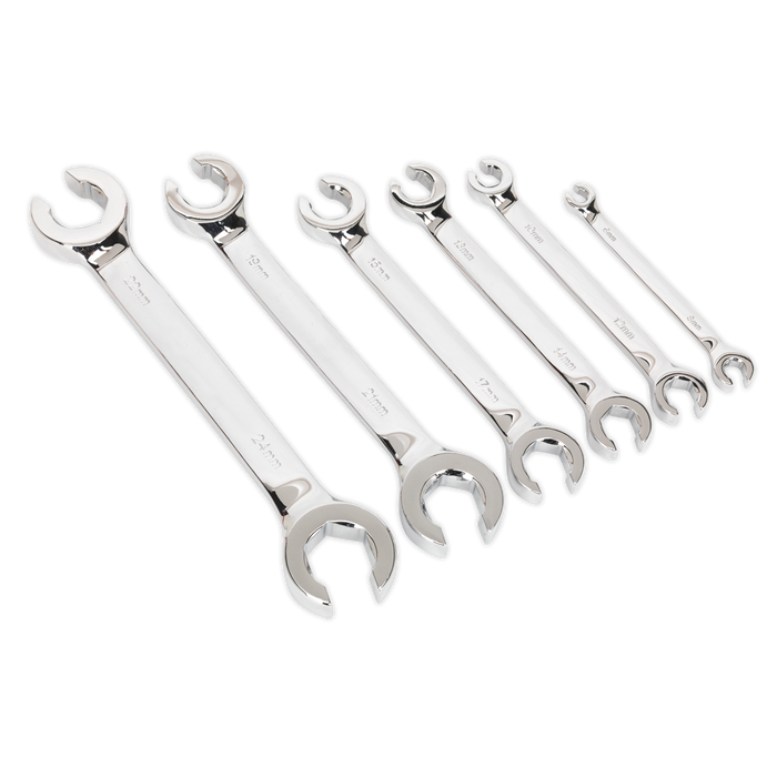 Sealey - S0767 Flare Nut Spanner Set 6pc Metric Hand Tools Sealey - Sparks Warehouse