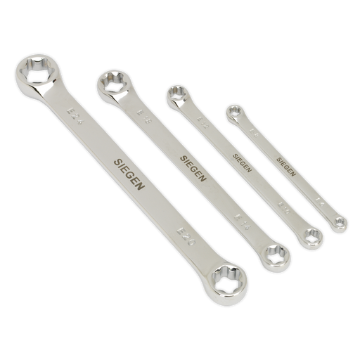 Sealey - S0850 TRX-Star Double End Spanner Set 4pc Hand Tools Sealey - Sparks Warehouse