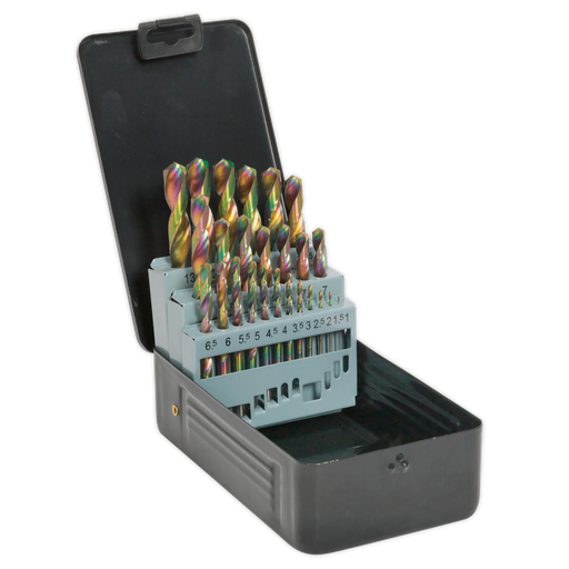 Sealey - S0938 HSS Drill Bit Set 25pc Edge Ground - Metric DIN 338 Consumables Sealey - Sparks Warehouse