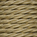 1.5mm Core Decorative Braided Fabric Flex  - 1 Metre Length  - SATINWOOD GOLD TWIST