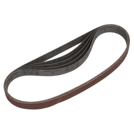Sealey - SB0020 Sanding Belt 25 x 762mm 60Grit Pack of 5 Consumables Sealey - Sparks Warehouse