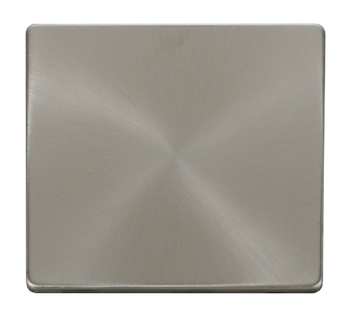 Scolmore SCP060BS - 1 Gang Blank Plate Cover Plate - Brushed Stainless Definity Scolmore - Sparks Warehouse