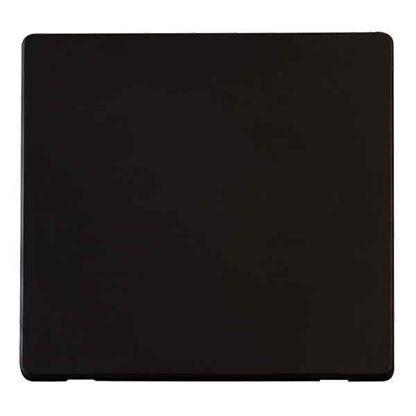 Scolmore SCP060MB - 1 Gang Blank Plate Cover Plate - Matt Black Definity Scolmore - Sparks Warehouse
