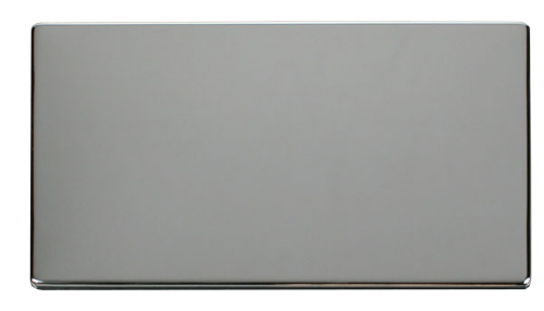 Scolmore SCP061CH - 2 Gang Blank Plate Cover Plate - Chrome Definity Scolmore - Sparks Warehouse