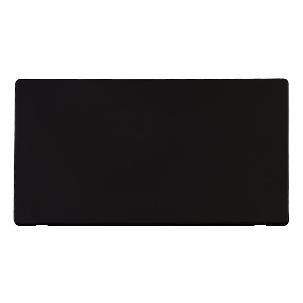 Scolmore SCP061MB - 2 Gang Blank Plate Cover Plate - Matt Black Definity Scolmore - Sparks Warehouse