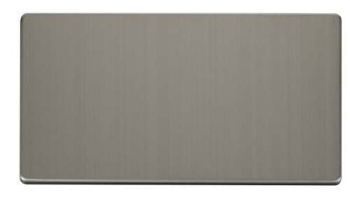 Scolmore SCP061SS - 2 Gang Blank Plate Cover Plate - Stainless Steel Definity Scolmore - Sparks Warehouse