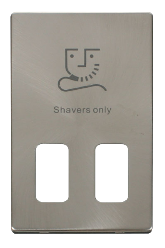 Scolmore SCP100BS - Dual Voltage Shaver Socket Outlet Cover Plate - Brushed Stainless Definity Scolmore - Sparks Warehouse