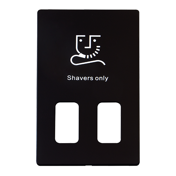 Scolmore SCP100MB - Dual Voltage Shaver Socket Outlet Cover Plate - Matt Black Definity Scolmore - Sparks Warehouse