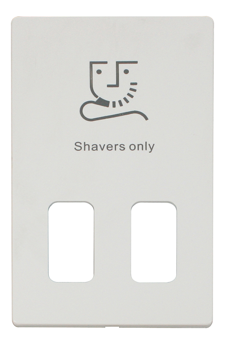 Scolmore SCP100MW - Dual Voltage Shaver Socket Outlet Cover Plate - Metal White Definity Scolmore - Sparks Warehouse