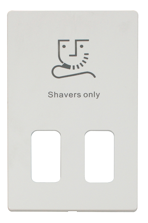 Scolmore SCP100MW - Dual Voltage Shaver Socket Outlet Cover Plate - Metal White Definity Scolmore - Sparks Warehouse