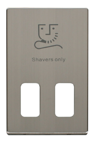 Scolmore SCP100SS - Dual Voltage Shaver Socket Outlet Cover Plate - Stainless Steel Definity Scolmore - Sparks Warehouse