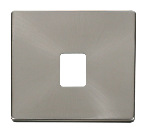Scolmore SCP115BS - Single RJ11/RJ45 Socket Outlet Cover Plate - Brushed Stainless Definity Scolmore - Sparks Warehouse