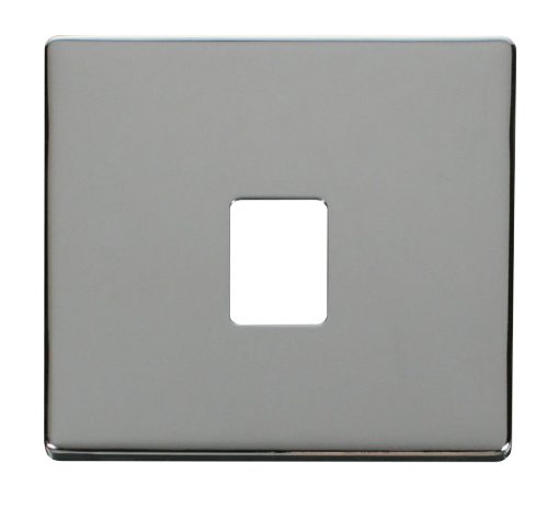 Scolmore SCP115CH - Single RJ11/RJ45 Socket Outlet Cover Plate - Chrome Definity Scolmore - Sparks Warehouse