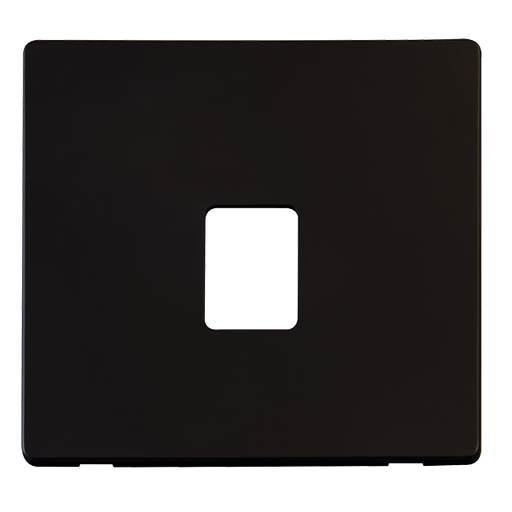 Scolmore SCP115MB - Single RJ11/RJ45 Socket Outlet Cover Plate - Matt Black Definity Scolmore - Sparks Warehouse