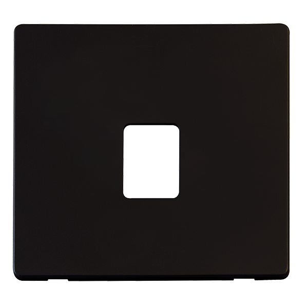Scolmore SCP115MB - Single RJ11/RJ45 Socket Outlet Cover Plate - Matt Black Definity Scolmore - Sparks Warehouse