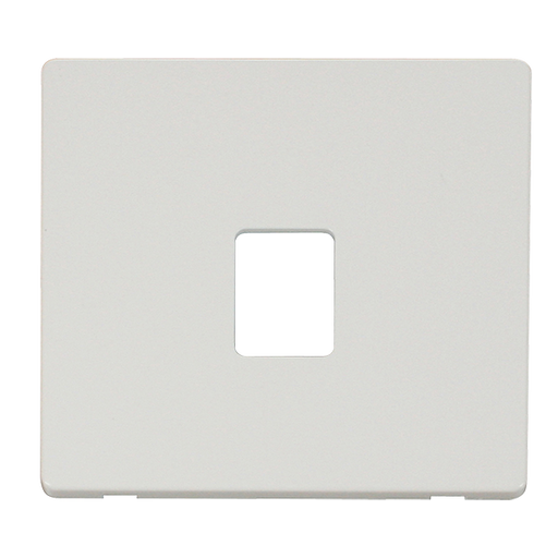 Scolmore SCP115MW - Single RJ11/RJ45 Socket Outlet Cover Plate - Metal White Definity Scolmore - Sparks Warehouse