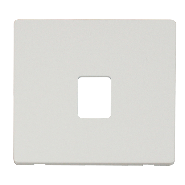 Scolmore SCP115MW - Single RJ11/RJ45 Socket Outlet Cover Plate - Metal White Definity Scolmore - Sparks Warehouse