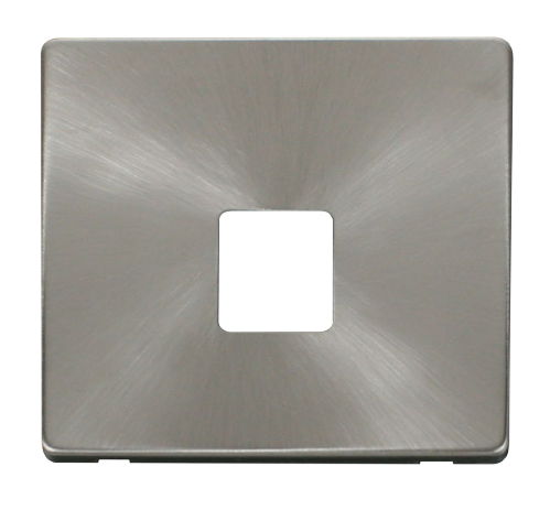 Scolmore SCP120BS - Single Telephone Socket Cover Plate - Brushed Stainless Definity Scolmore - Sparks Warehouse