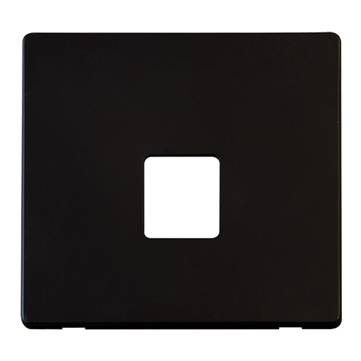 Scolmore SCP120MB - Single Telephone Socket Cover Plate - Matt Black Definity Scolmore - Sparks Warehouse