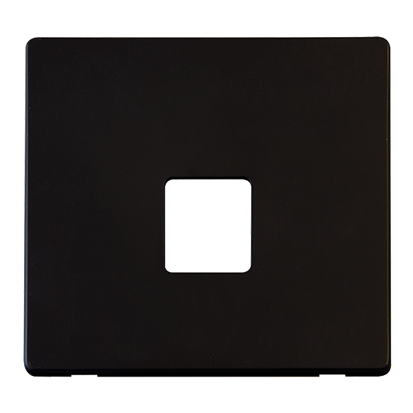 Scolmore SCP120MB - Single Telephone Socket Cover Plate - Matt Black Definity Scolmore - Sparks Warehouse