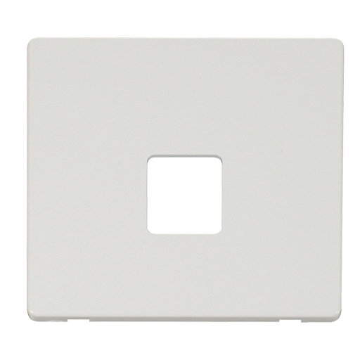 Scolmore SCP120MW - Single Telephone Socket Cover Plate - Metal White Definity Scolmore - Sparks Warehouse
