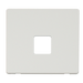 Scolmore SCP120MW - Single Telephone Socket Cover Plate - Metal White Definity Scolmore - Sparks Warehouse