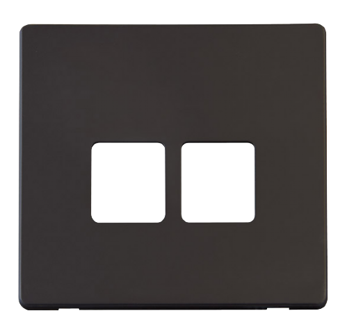 Scolmore SCP121BK - Twin Telephone Socket Cover Plate - Black Definity Scolmore - Sparks Warehouse