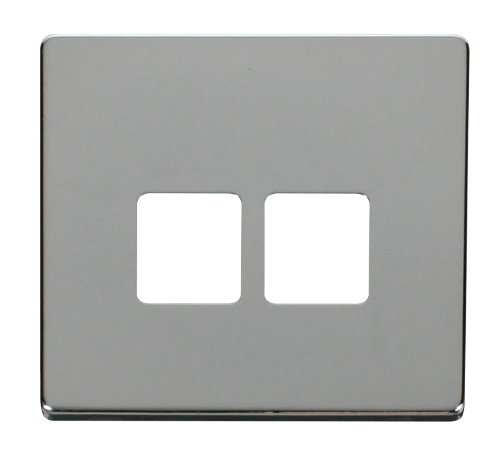 Scolmore SCP121CH - Twin Telephone Socket Cover Plate - Chrome Definity Scolmore - Sparks Warehouse