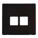 Scolmore SCP121MB - Twin Telephone Socket Cover Plate - Matt Black Definity Scolmore - Sparks Warehouse
