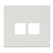 Scolmore SCP121MW - Twin Telephone Socket Cover Plate - Metal White Definity Scolmore - Sparks Warehouse