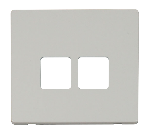Scolmore SCP121PW - Twin Telephone Socket Cover Plate - White Definity Scolmore - Sparks Warehouse