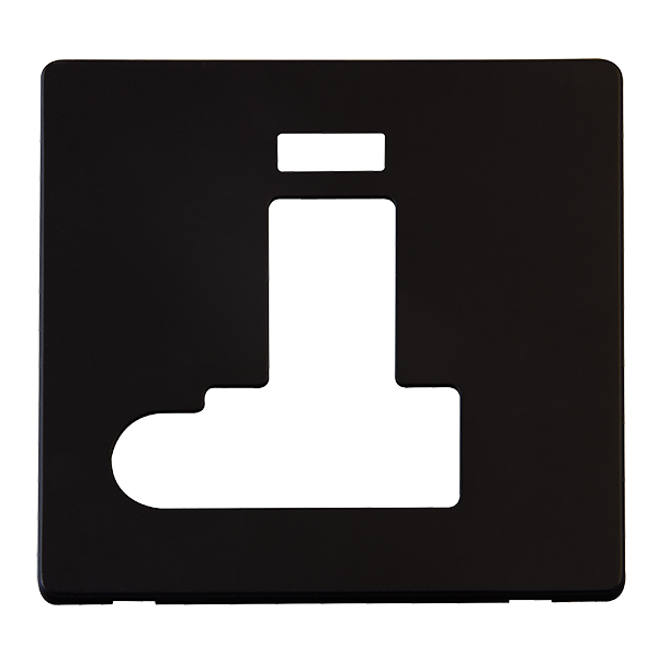 Scolmore SCP152MB - Switched Conn. Unit With Flex Outlet + Neon Cover Plate - Matt Black Definity Scolmore - Sparks Warehouse