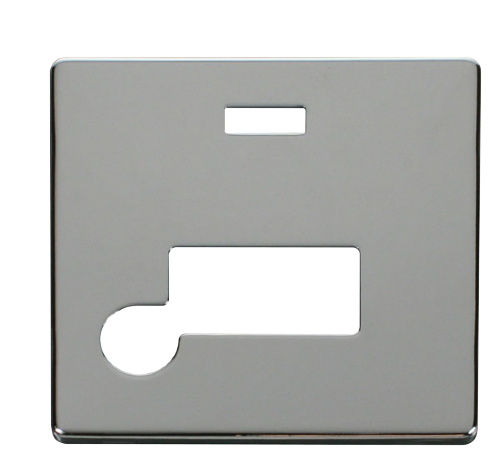 Scolmore SCP153CH - Connection Unit With Flex Outlet + Neon Cover Plate - Chrome Definity Scolmore - Sparks Warehouse
