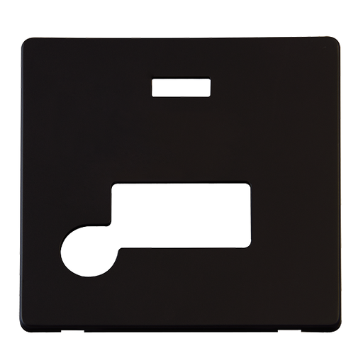 Scolmore SCP153MB - Connection Unit With Flex Outlet + Neon Cover Plate - Matt Black Definity Scolmore - Sparks Warehouse