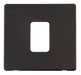 Scolmore SCP200BK - 45A 1 Gang Plate Switch Cover Plate - Black Definity Scolmore - Sparks Warehouse