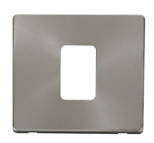 Scolmore SCP200BS - 45A 1 Gang Plate Switch Cover Plate - Brushed Stainless Definity Scolmore - Sparks Warehouse