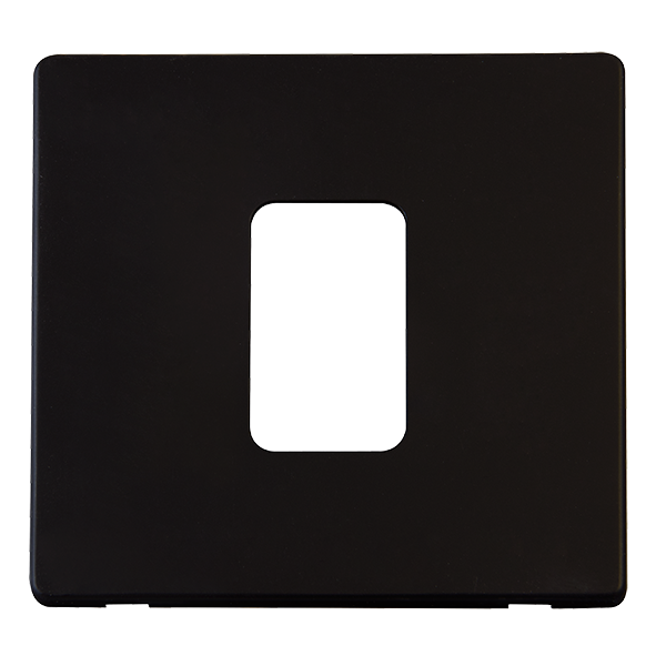 Scolmore SCP200MB - 45A 1 Gang Plate Switch Cover Plate - Matt Black Definity Scolmore - Sparks Warehouse