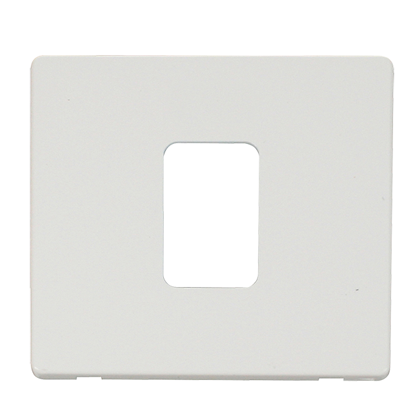 Scolmore SCP200MW - 45A 1 Gang Plate Switch Cover Plate - Metal White Definity Scolmore - Sparks Warehouse